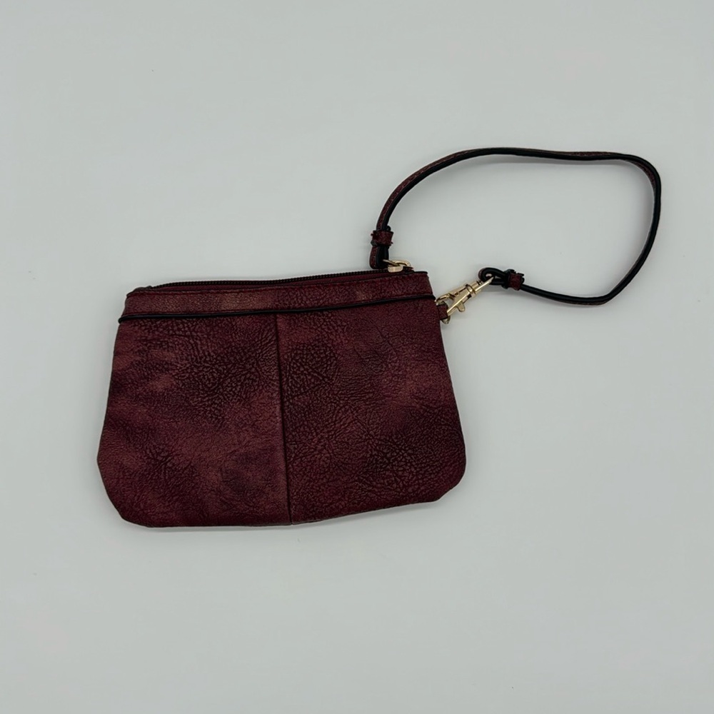 Wilsons Leather Maroon/Red‎ Distressed Wristlet